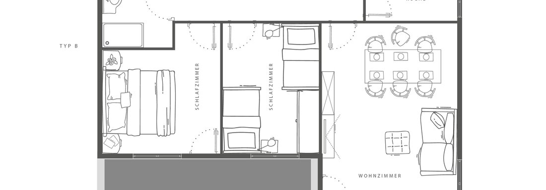 Panorma_App_Skizze_TYP_B2 - Appartements Panorama - Längenfeld